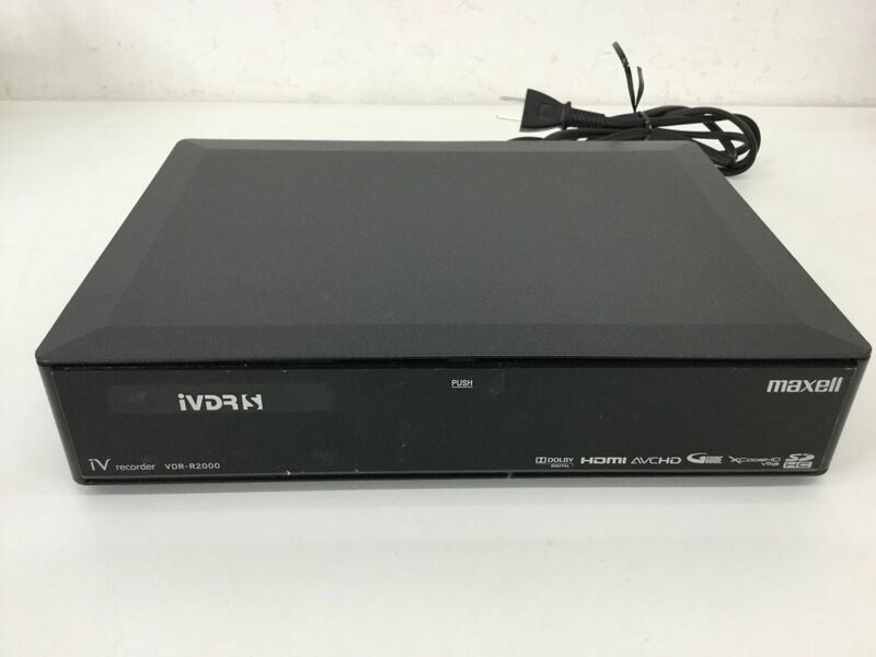 ●営SR243-80　maxell マクセル VDR-R2000 ハードディスクレコーダー 内蔵HDD 500GB iVDR-S カセット付属