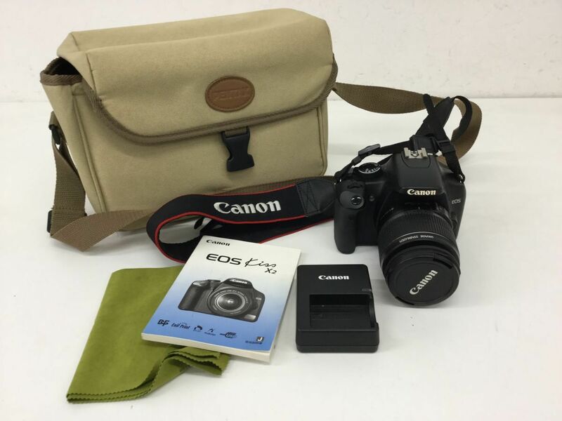 ●営AD850-80　Canon キャノン EOS Kiss X2 DS126181 CANON ZOOM LENS EF-S 18-55mm 1:3.5-5.6 IS デジタル一眼レフ カメラレンズ