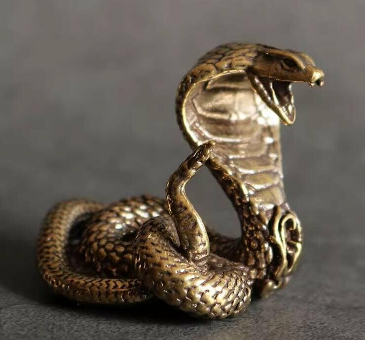 純銅置物コブラ銅蛇茶寵