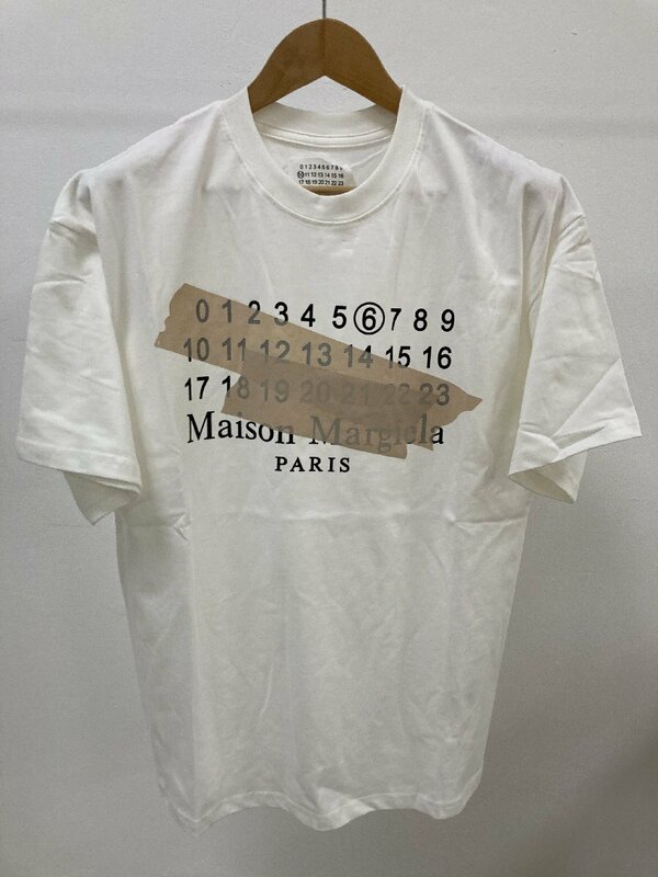 Maison Margiela メゾン マルジェラ ガムテープ ユニセックス カレンダーロゴ T-shirt 半袖 Tシャツ サイズ46 中古 TN 6
