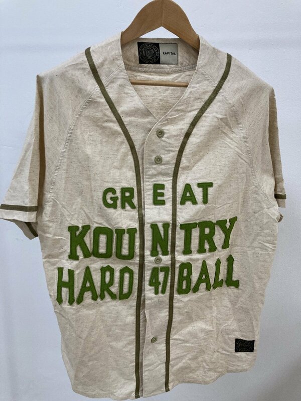 Kapital キャピタル GREAT KOUNTRY ベースボールシャツ 半袖シャツ ベージュ 中古 サイズ２ 希少 TN 1