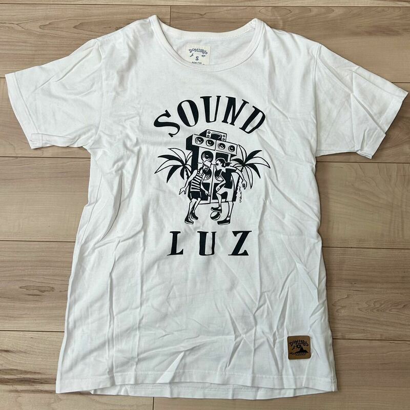 【Sサイズ】即決！LUZ e SOMBRA Domingo シルクスクリーンプリントTシャツ(ホワイト) 美中古品 ルース ドミンゴ カジュアル 入手困難