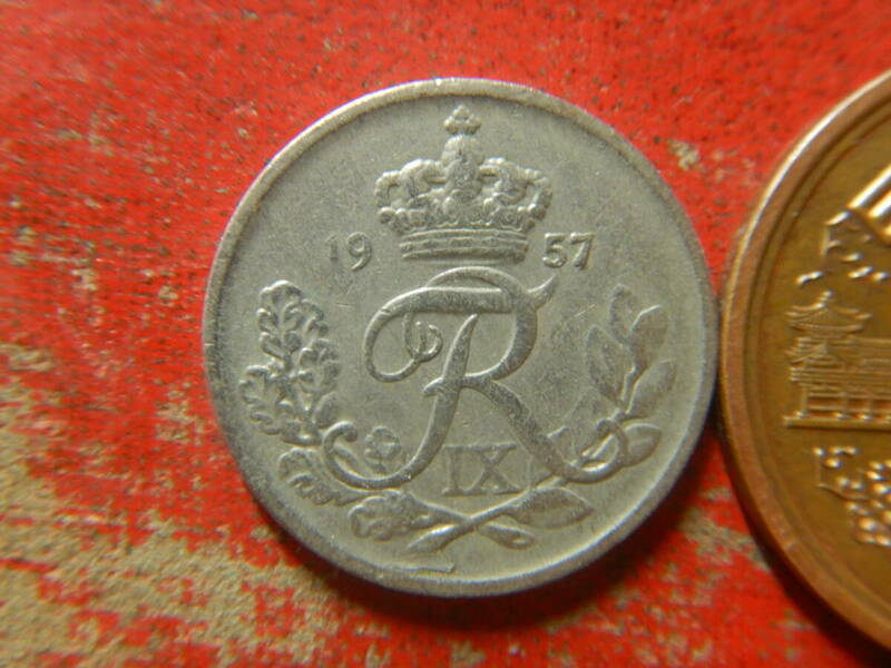 外国・デンマーク／１０オーレ白銅貨（1957年）　240509