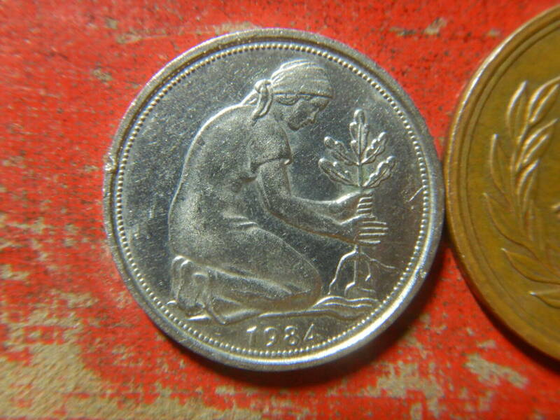 外国・西ドイツ／５０ペニヒ白銅貨（1984年F）　240508