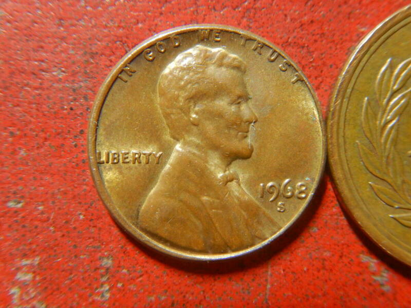 外国・USA／リンカーン１セント黄銅貨（1968年S）　240520