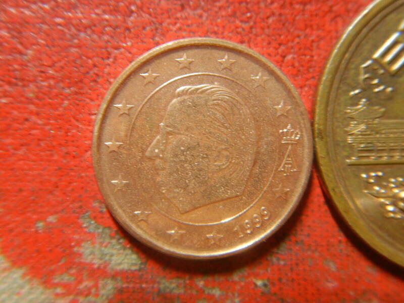外国・ベルギー／１ユーロセント銅張りスチール貨（1999年）　240521
