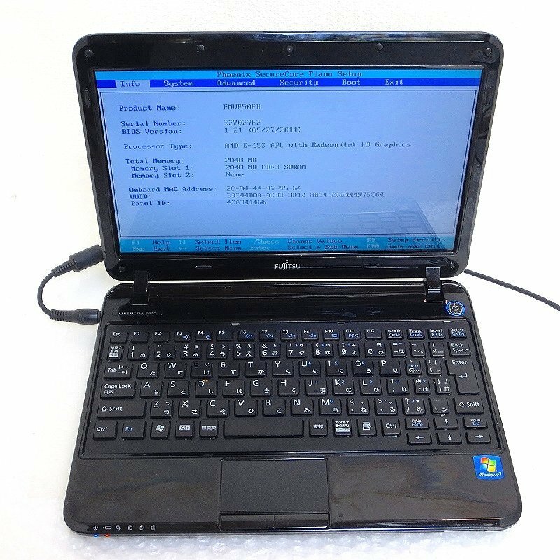 PK15703R★Fujitsu★ノートPC★PH50/E★AMD E-450・2GB