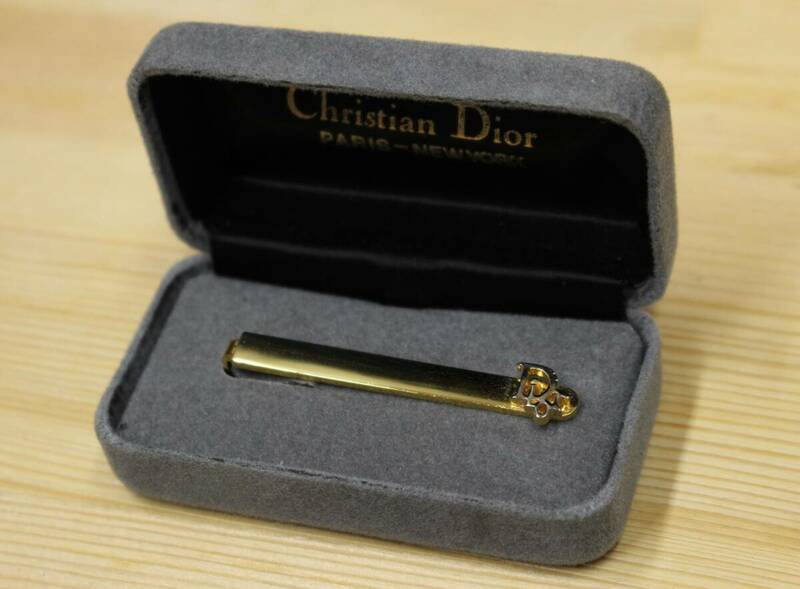 ★【中古】Christian Dior クリスチャンディオール ネクタイピン ゴールド色 ロゴ【Y4051302】★