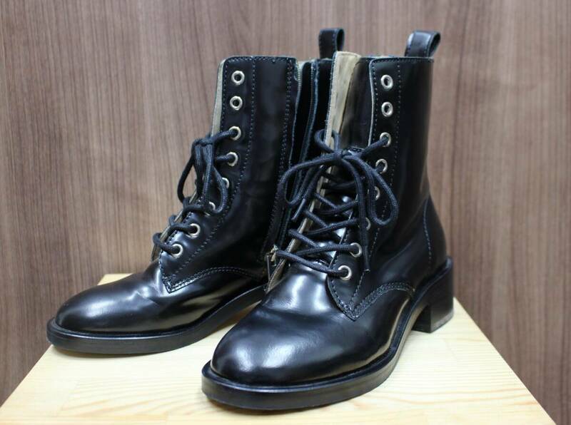 ★【中古品】DIESEL ディーゼル レディース ショートブーツ/靴 サイズ36（約23.0cm） レザー 黒 【Y405251】★