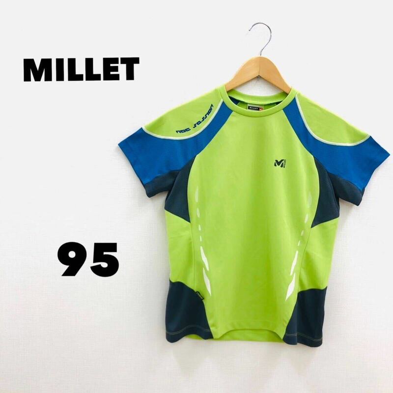 【新品・タグ付き】MILLET ミレー　スポーツウェア　 Mサイズ　韓国　グリーン　半袖 ユニセックスデザイン　登山　アウトドア