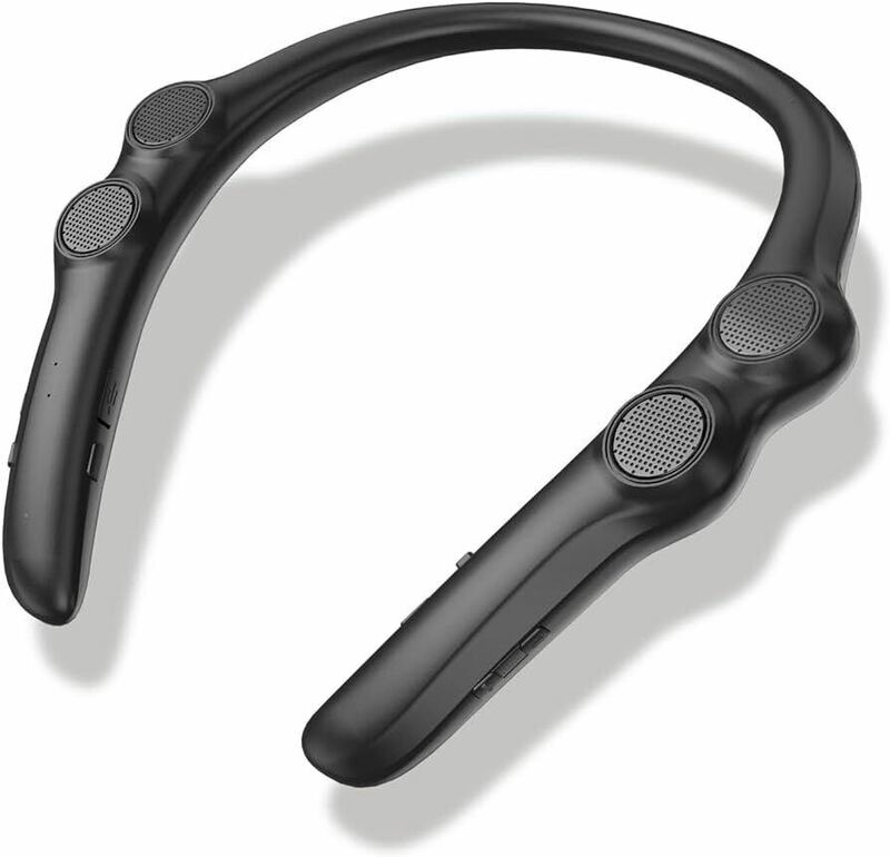 【新品】ネックスピーカー 黒 ブラック ハンズフリー ワイヤレス 首掛け 防水 軽量 充電式 Bluetooth スピーカー テレワーク 
