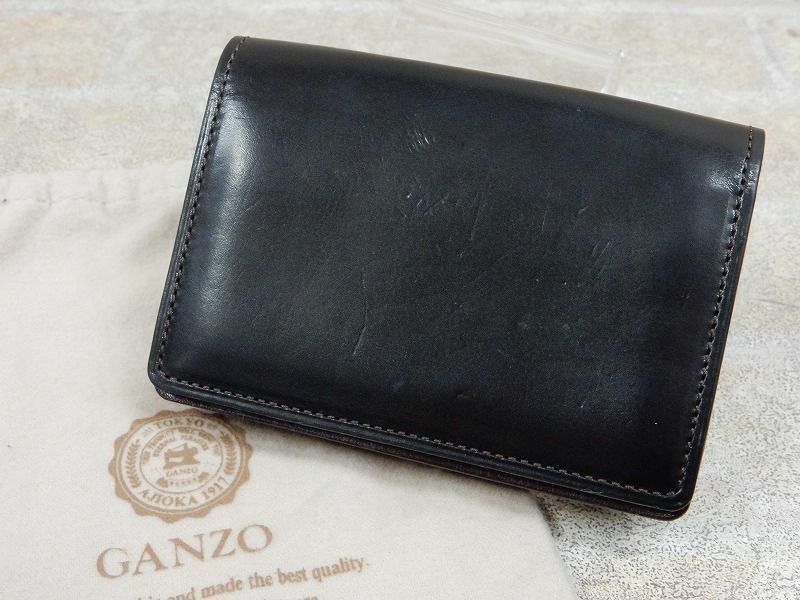 GANZO/ガンゾ 本革 レザー 名刺入れ/カードケース 保存袋付き 【6887y1】