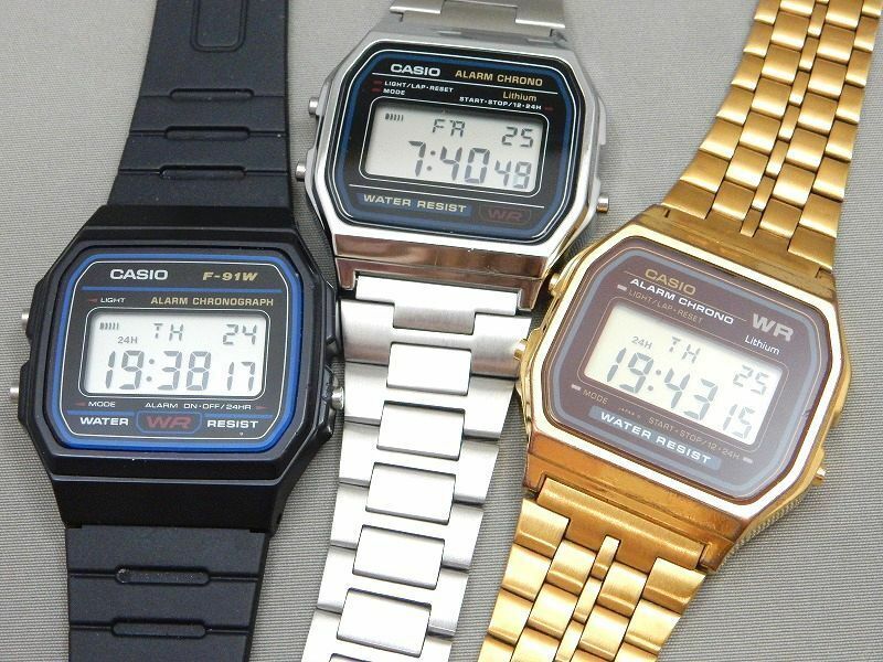 CASIO/チープカシオ A158W/A159WGE/F-91W クォーツ デジタル腕時計 3本セット 【W288y1】