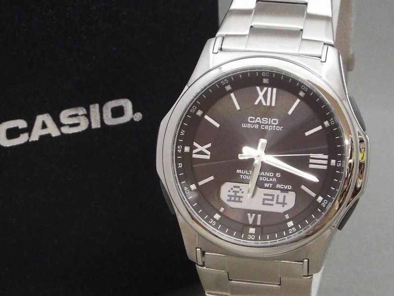 1円〜!! CASIO/カシオ ウェーブセプター 電波ソーラー デジアナ メンズ腕時計 WVA-M630 【W298y1】