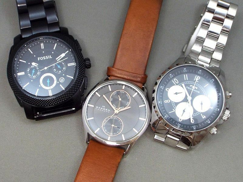 SKAGEN スカーゲン/FOSSIL フォッシル/TECHNOS テクノス メンズ腕時計 / 動作未確認品 3点セット 【W305y1】