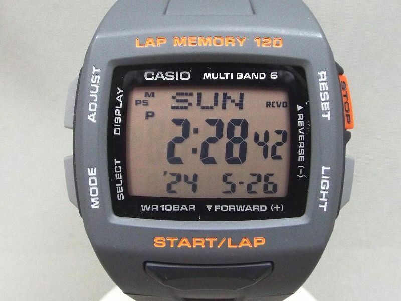 CASIO/カシオ PHYS/フィズ スポーツモデル マルチバンド6 電波ソーラー デジタル腕時計 STW-1000 【W303y1】