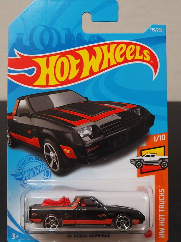 HOT WHeeLs 82 DODGE RAMPAGE PICKUP 黒 三輪バギー 付き ダッジ ランページ ニカー ピックアップ ローダウン LOWDOWN ホットウィール