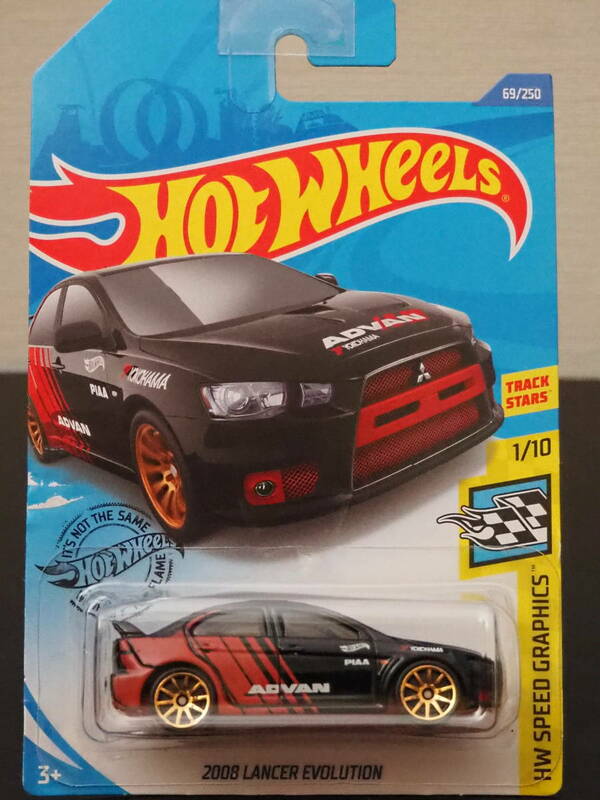 HOT WHeeLs 2008 LANCER EVOLUTION ADVAN 実車 三菱 ランサーミニカー エボリューション アドバン 仕様 Brembo PIAA ホットウィール　