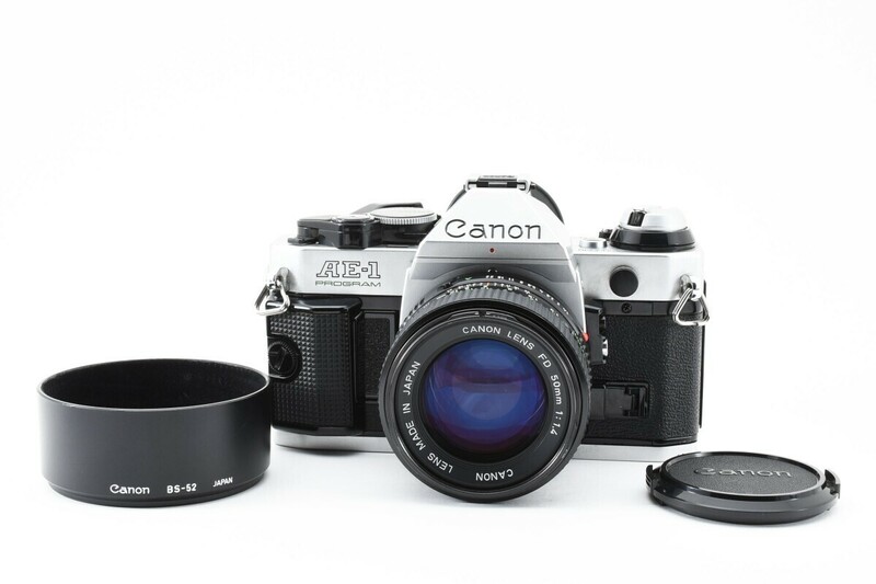 CANON AE-1 PROGRAM NEW FD 50mm F1.4　フード付き キャノン プログラム マニュアルフォーカス フィルムカメラ