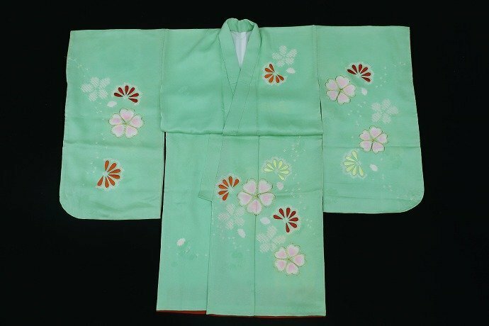 inagoya■春セール☆可愛い着物【女の子・三つ身単品】kimono for girls 一部刺繍 3歳 正絹 新品 y8252mw