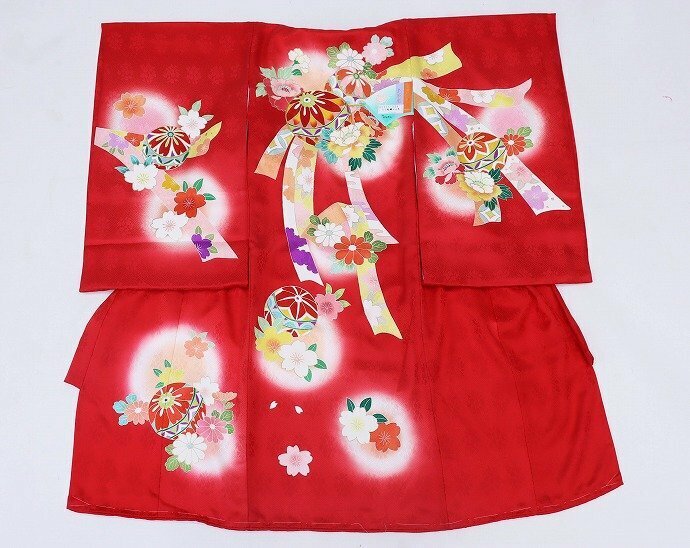 inagoya■お子様の成長を祝う☆新品【女の子 初着・産着】baby kimono 襦袢付き 部分刺繍 正絹 着用可 お宮参り 未使用品 z0515nu