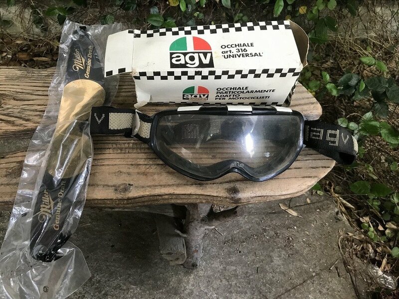 ★　【ジャンク品】　ＡＧＶ　ゴーグル　バイク　カフェレーサー　二輪　ｍｉｌｌｅｒ　ミラー　レザードラフト　ビンテージ　vintage