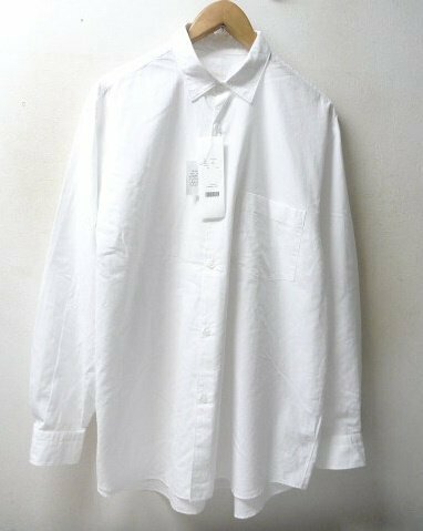 ◆COMOLI コモリ 23ss タグ付き X01-02001 オーバーサイズ ホワイト ポケット シャツ 白 サイズ4 美品