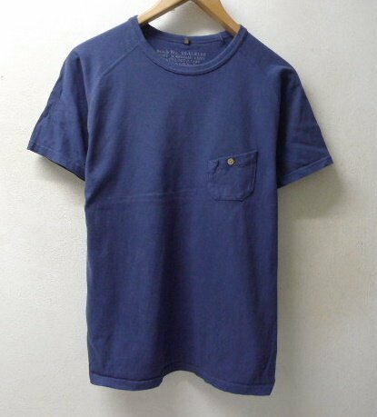 ◆NIGEL CABOURN ナイジェルケーボン ボタンポケット付き Tシャツ ネイビー サイズ46