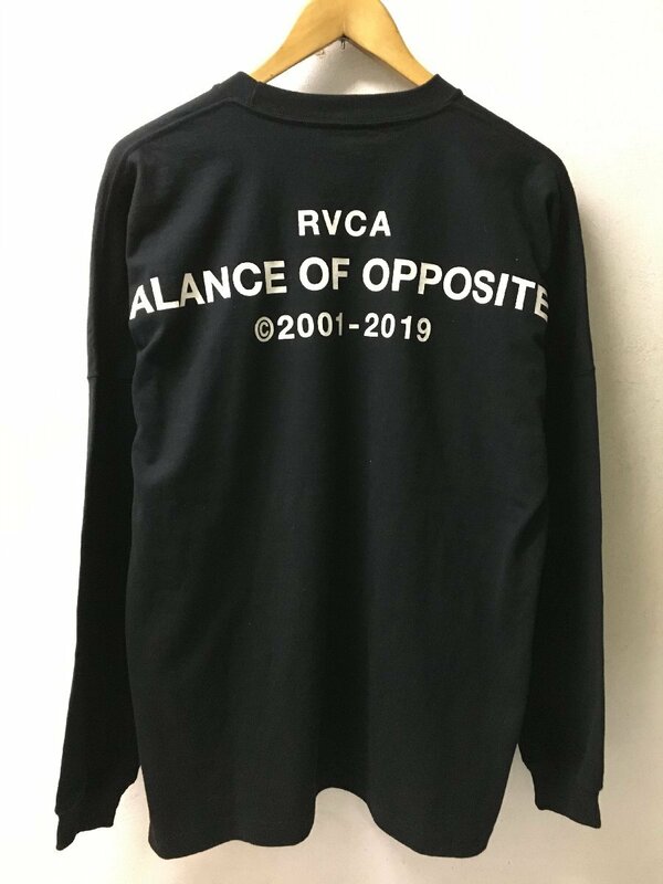 ◆国内正規 RVCA ルーカ BALANCE OF OPPOSITES バックプリント クルーネック ロンT 長袖 Tシャツ 黒 サイズS