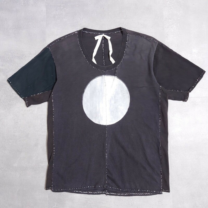 貴重 2008ss 初期 keisuke kanda ケイスケカンダ 解体再構築 手縫い日の丸 Tシャツ 半袖 ブラック TUNE FRUITS Archive アーカイブ