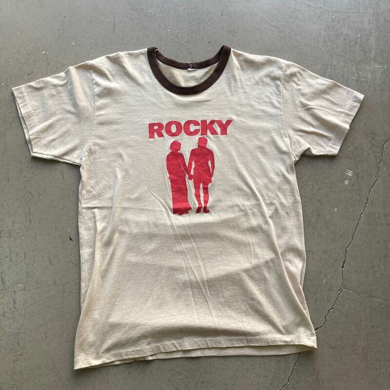 希少 激レア 70s 80s ビンテージ ヴィンテージ Tシャツ USA製 染み込み シングルステッチ 映画 ムービー ロッキー vintage Tシャツ bigE
