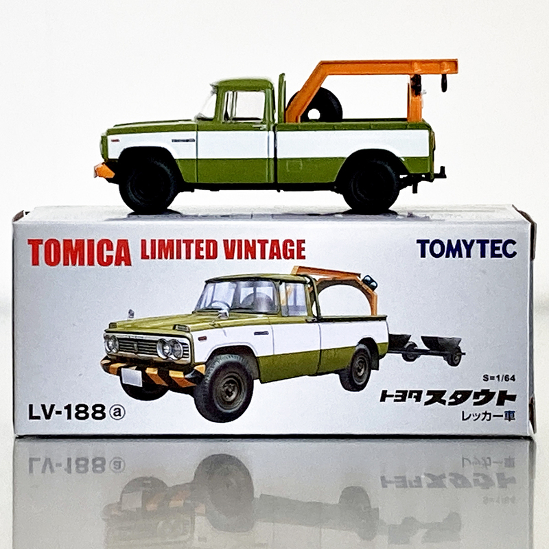 1/64 トミカリミテッドヴィンテージ トヨタ スタウト レッカー車 Tomica Limited Vintage Toyota Stout Tow Truck LV-188