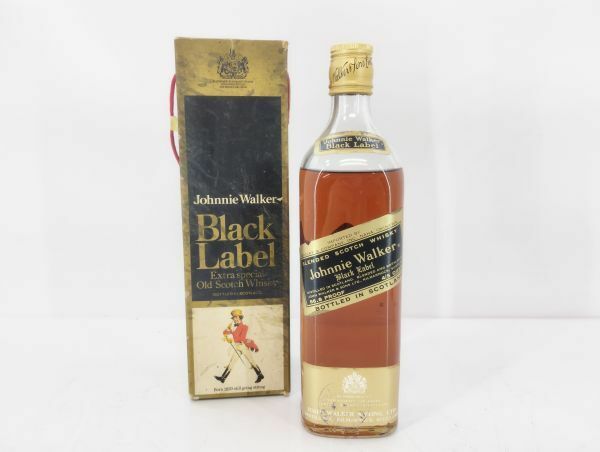 S/ 希少 未開封 古酒 Johnnie Walker Black Label ジョニーウォーカー ブラックラベル スコッチ ウイスキー 琉球政府通関済印 / NY-1573