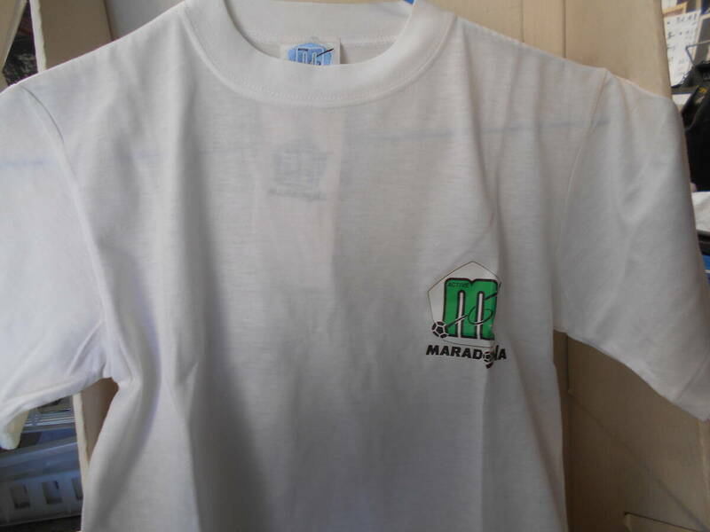 マラドーナ少年半袖Tシャツ　MDM-100　ホワイト/グリーン　140cm