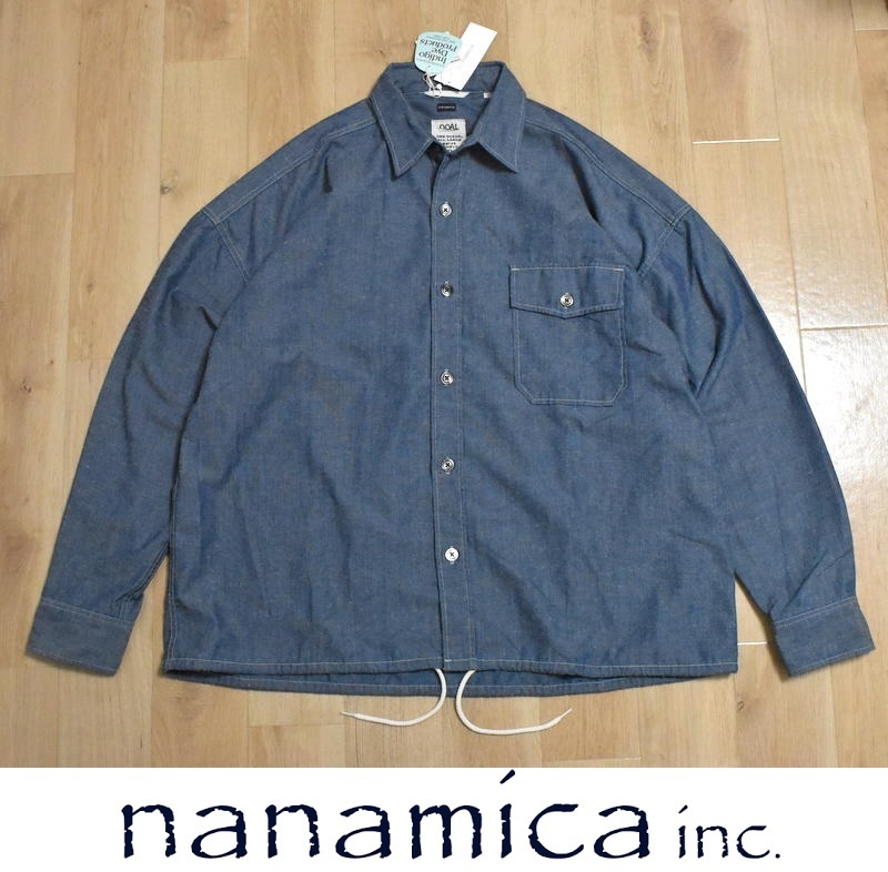 【送料無料】新品 nanamica ナナミカ Chambray CPO Shirt Jacket L ナナミカ SUAS342 インディゴ シャツジャケット