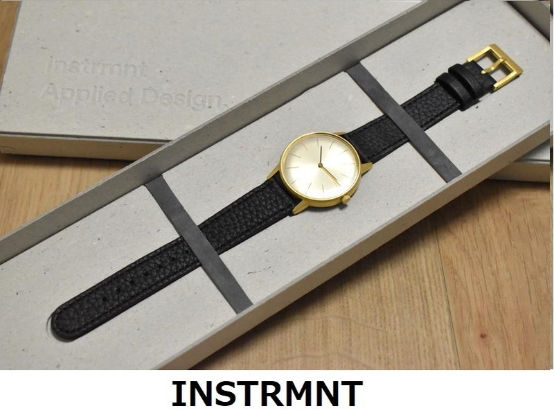 【送料無料】新品 INSTRMNT クォーツ式 腕時計 定価38500円 36mm インストゥルメント ブラック ★