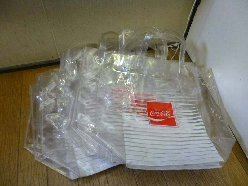 ◇昭和レトロ 当時物 コカコーラ Coca-Cola ビニールバック 9袋 デットストック 検 アンティーク ドリンク ノベルティ グッズ コレクション