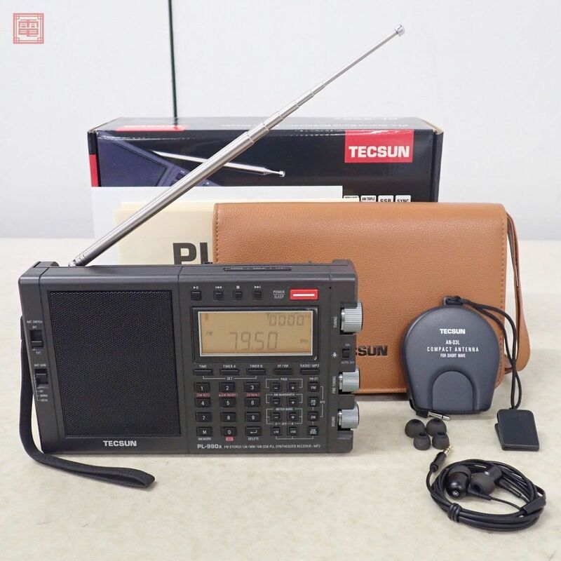 美品 テックサン PL-990x BCLラジオ AM/FM/SW 革製ポーチ・日本語取説・元箱付 TECSUN【20