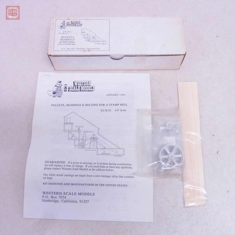 WESTERN SCALE MODELS 1/4 PULLEYS BEARINGS & BELTING FOR A STAMP MILL Kit M-32 メタルキット【10