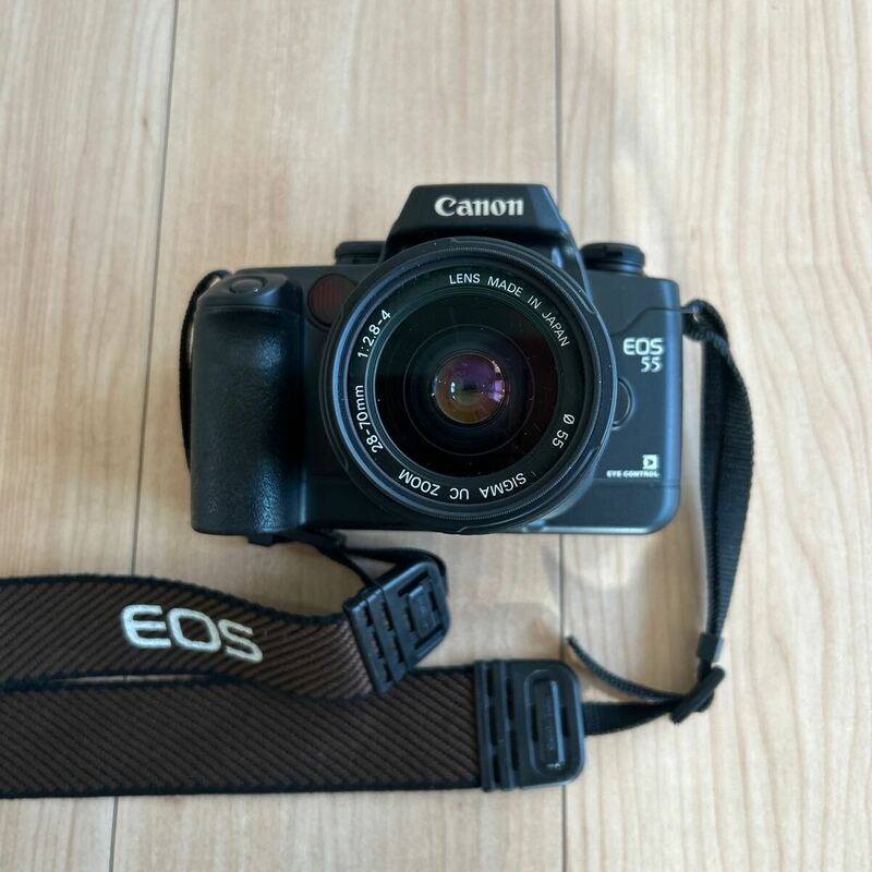 （A8）カメラ◆Canon キャノン EOS55/SIGMA UC ZOOM LENS EF 28-70mm1:2.8-4 IS フィルムカメラ レンズ 動作未確認 