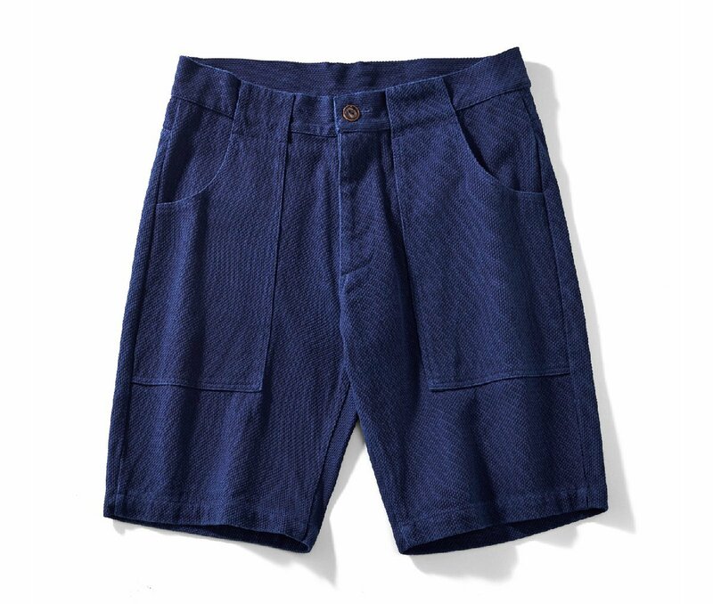 レトロ 藍染 刺し子 ハーフパンツ Fatigue Pants OG107 リメイク 夏 ショートパンツ メンズ 短パン 天然インディゴ 15oz 綿100% 厚手 XL