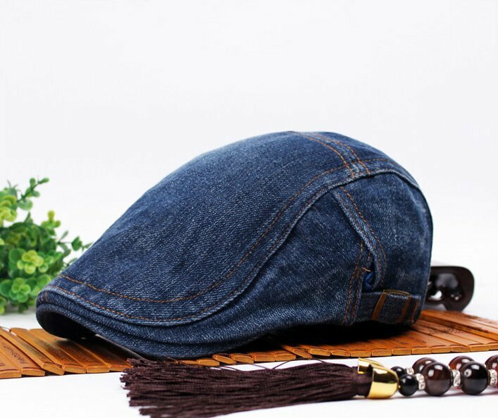レトロ デニムハット ハンチング 帽子 ベレー帽 キャップ メンズ レディース ユニセックス ネイビー 55~60CM
