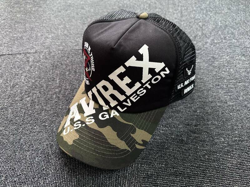 AVIREX アビレックス メンズ 帽子 メッシュキャップ 大きいサイズ XL, カモフラージュ