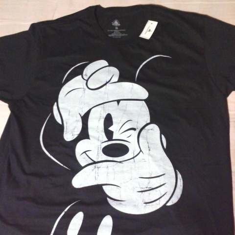 希少 未使用 ディズニーランド 海外限定 ミッキー 特大 ビンテージ プリント Tシャツ XL ブラック Disney mickey mouse TEE シャツ 