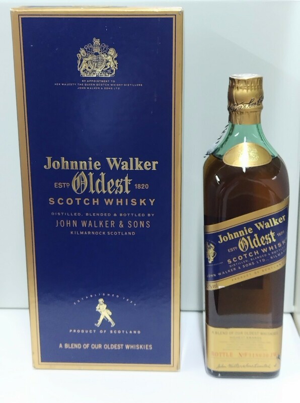 John Walker's ジョニーウォーカー Oldest オールデスト Blue Label ブルーラベル 青 750ml 43% スコッチウイスキー 箱付き 未開封 古酒