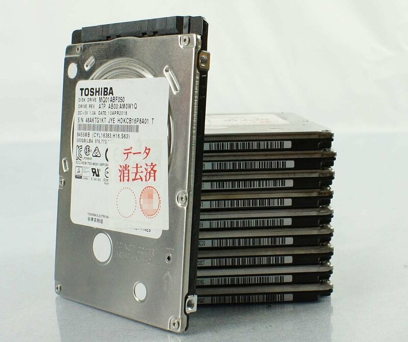 レターパック 10個セット TOSHIBA 東芝 MQ01ABF050 500GB HDD 2.5インチ/SATA/5400rpm データ消去 ハードディスク S052809