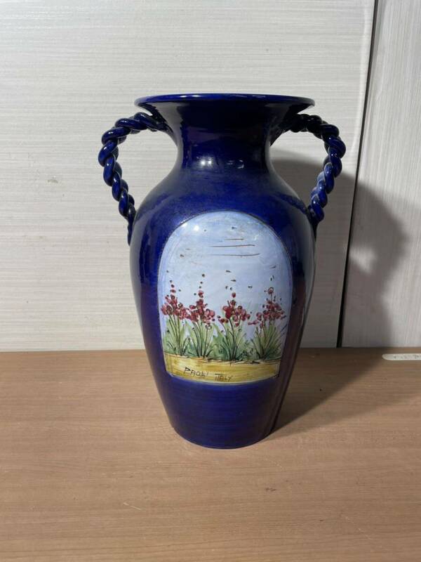 花瓶 CERAMICHE PAOLI イタリア製 パオリ 花器 壺 陶器 花入 フラワーベース 当時物 コレクション アンティーク レトロ インテリア 