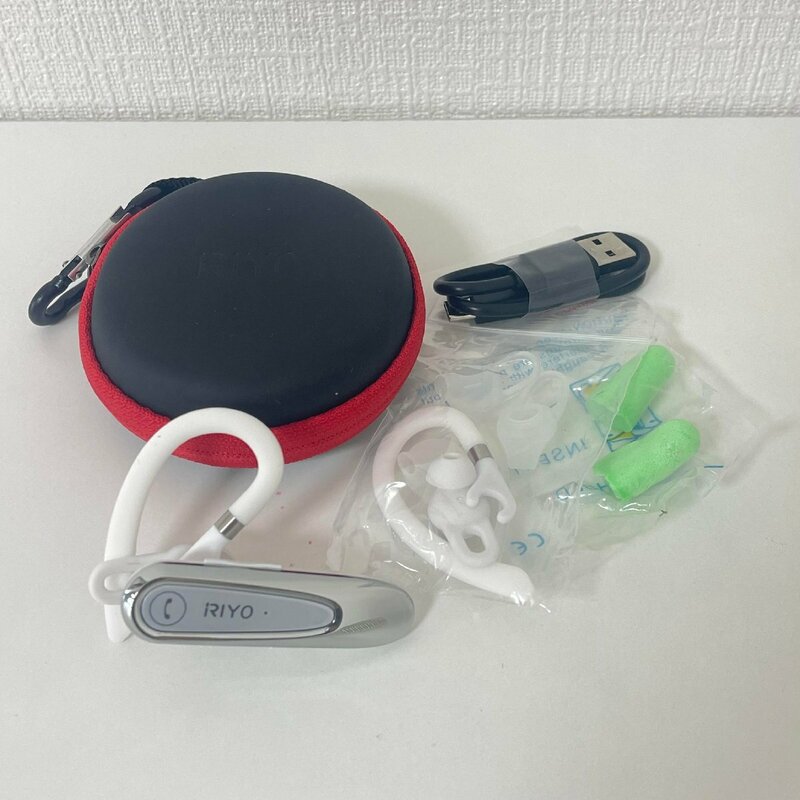 Bluetooth ヘッドセット 片耳 耳掛け式 ハンズフリー通話 Bluetooth5.0 CVC8.0 ホワイト AA0129