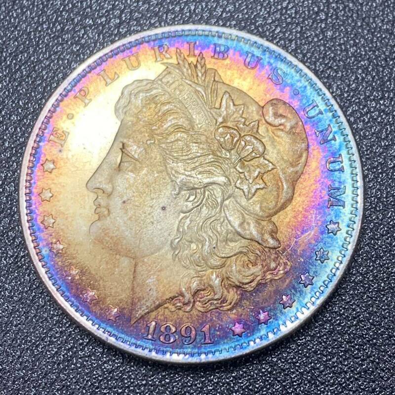 銀貨　古銭　アメリカ　1891年　自由の女神　リバティ　エ・プルリブス・ウヌム 合衆爲一　イーグル　1ドル　大型　コイン　硬貨
