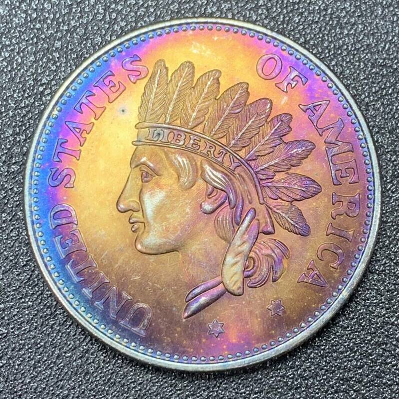 銀貨　古銭　1851年　アメリカ　インディアン人像　リバティ　１ドル　大型　コイン　硬貨